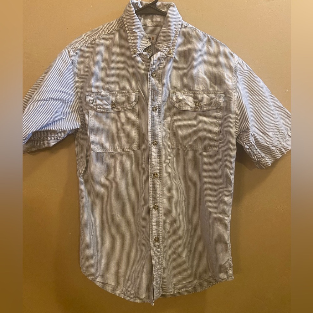 Carhartt Hickory Stripe
Shirt Large Blue Beige Railroad Mens Preppy
Outdoor